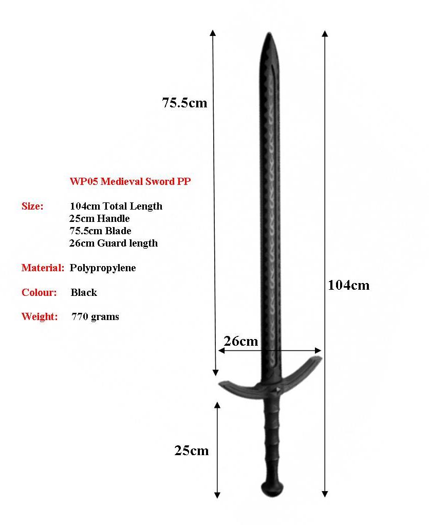 Medieval 104cm Sparring Longsword PP Giri Martial Arts Supplies