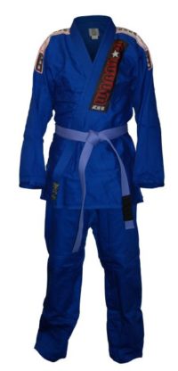 Warrior Comp Label BJJ Blue Kimono Diamond Weave