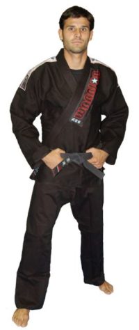 Warrior Comp Label BJJ Black Kimono Diamond Weave