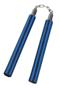 Nunchaku Foam Blue & Black Stripes