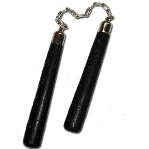 Speed Nunchaku Black Rubber Giri Martial Arts Supplies