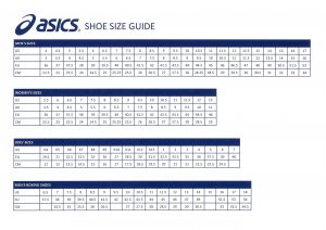 asics kids sizes