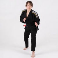 ABSBLKF Ladies Nova Black Gi Crouched