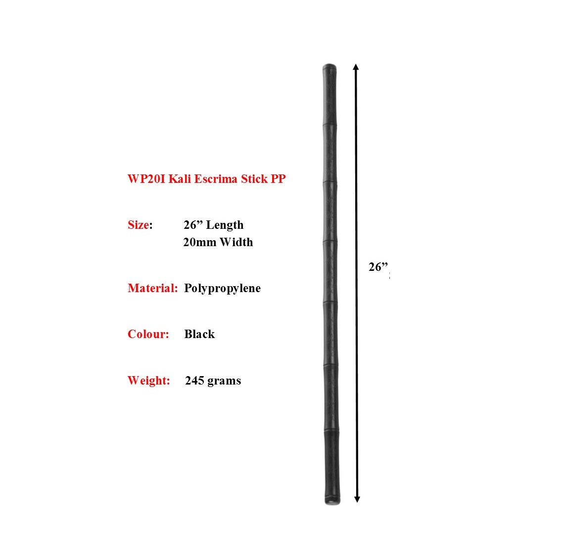 Polypropylene Escrima Kali Stick 28" Giri Martial Arts Supplies