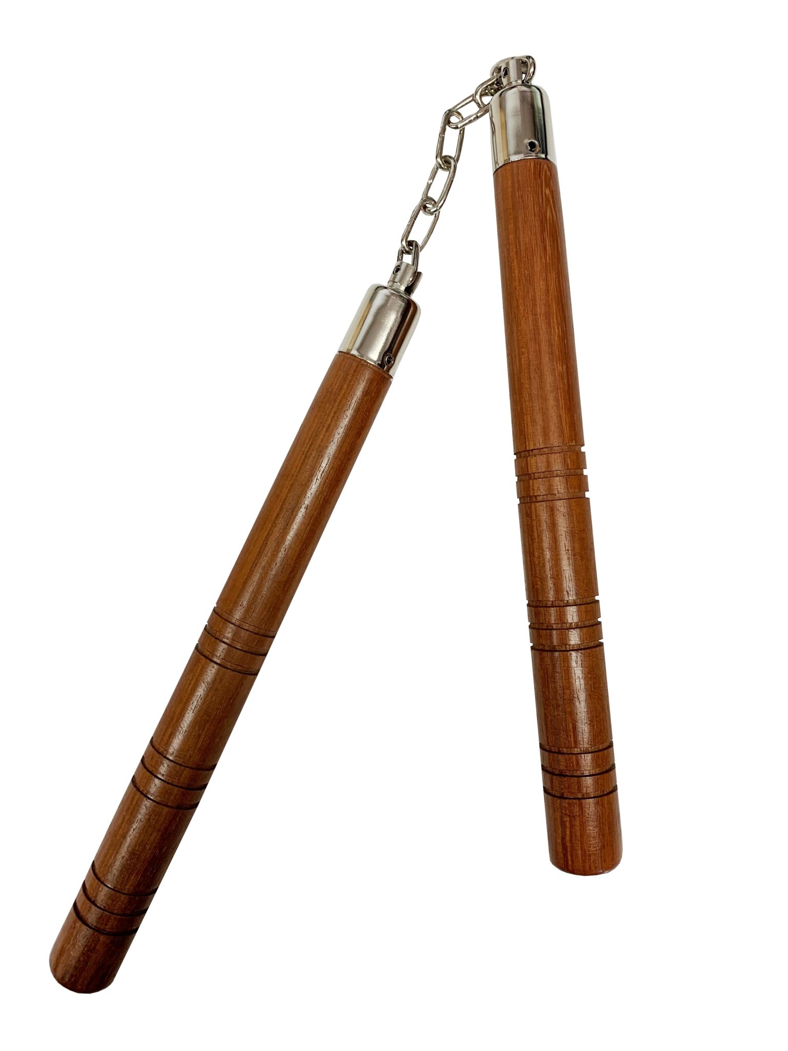 Nunchaku 12″ Wood Round with Grooves Giri Martial Arts Supplies