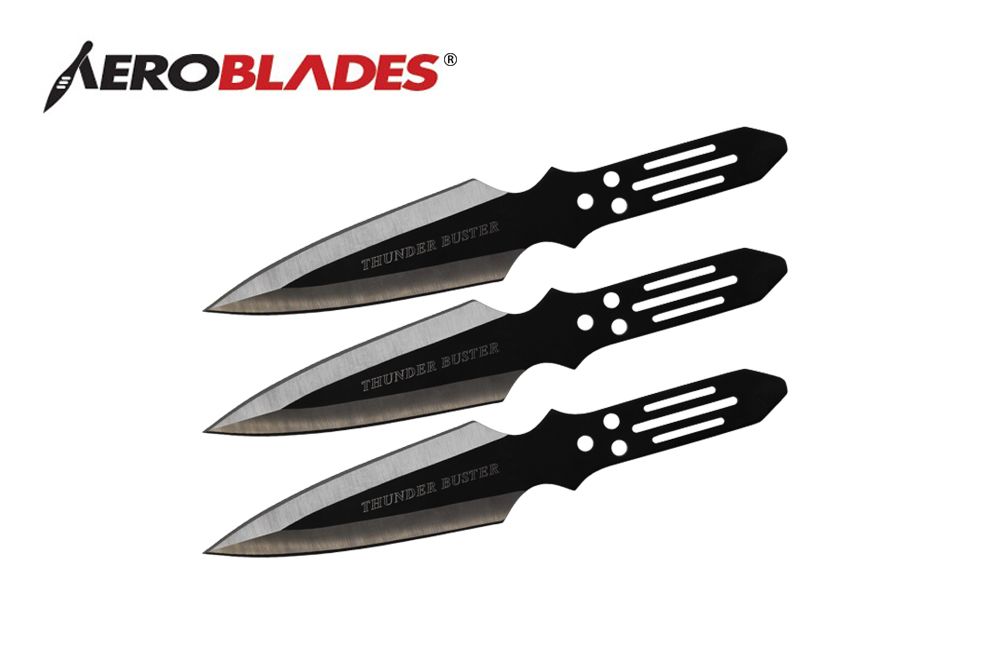 Aeroblades 3 Piece Thunder Buster Throwing Knives 9" Giri Martial