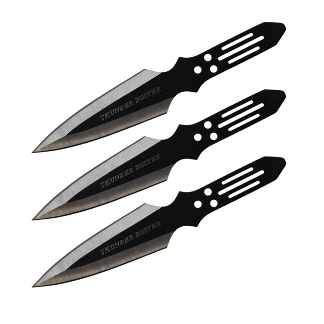 Aeroblades 3 Piece Thunder Buster Throwing Knives 9" Giri Martial