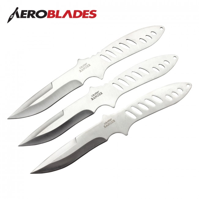 Aeroblades 3 Piece Ranger Throwing Knife Set 9″ Giri Martial Arts