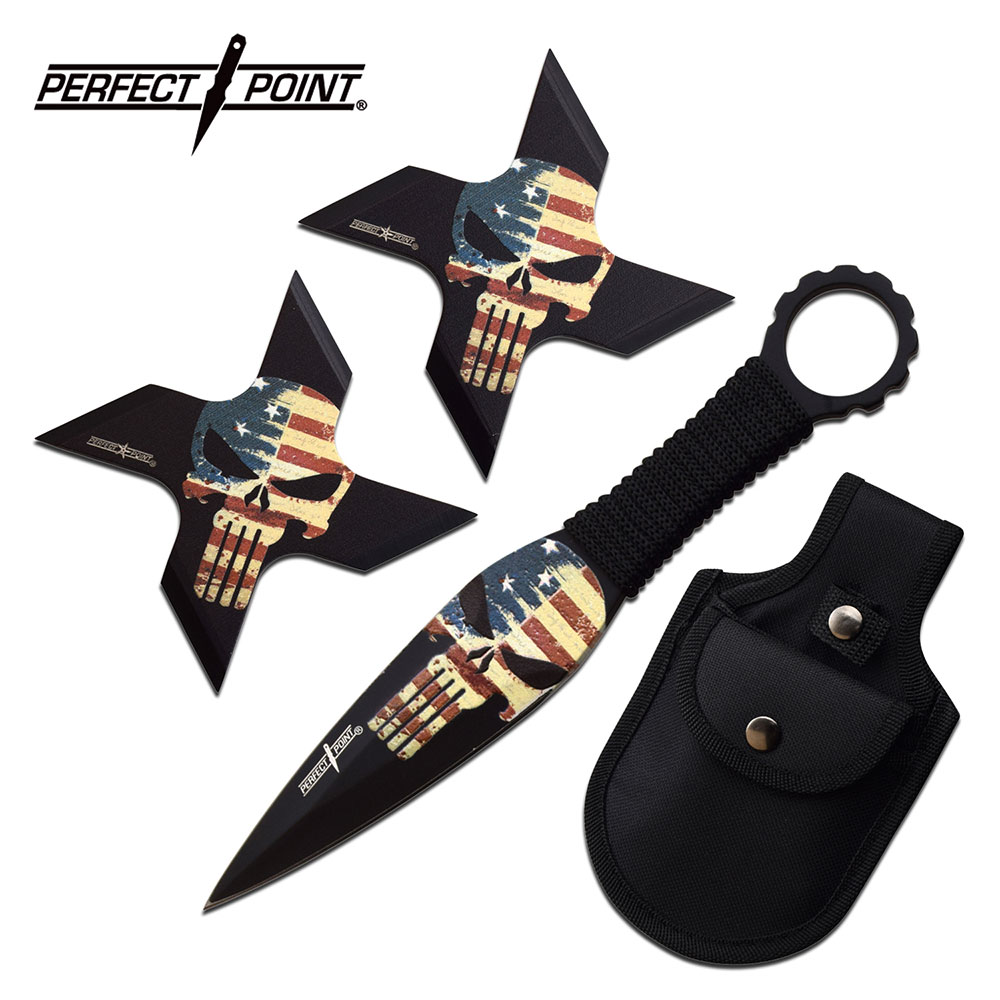 Perfect Point Throwing Stars & Knife Set Giri Martial Arts Supplies
