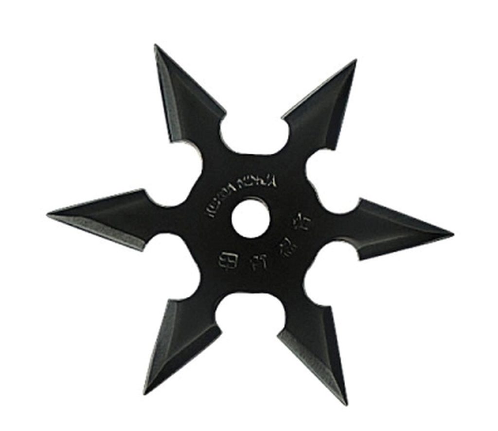 6 Point Live Blade Black Throwing Star 4″ Giri Martial Arts Supplies