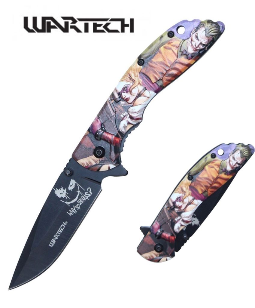 Wartech 8" 'Why So Serious' Joker Folding Knife Giri Martial Arts