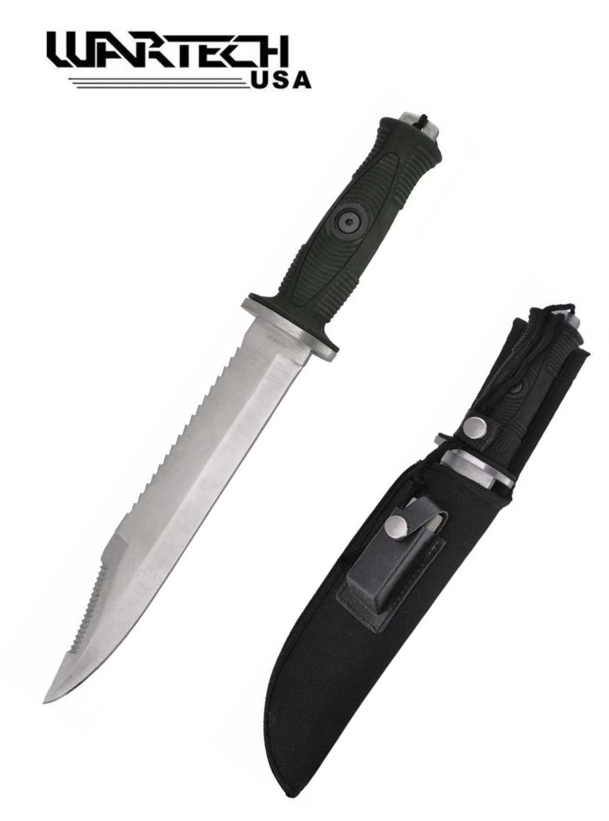 Wartech 12 3/8″ Black Hunting Fixed Blade Knife Giri Martial Arts