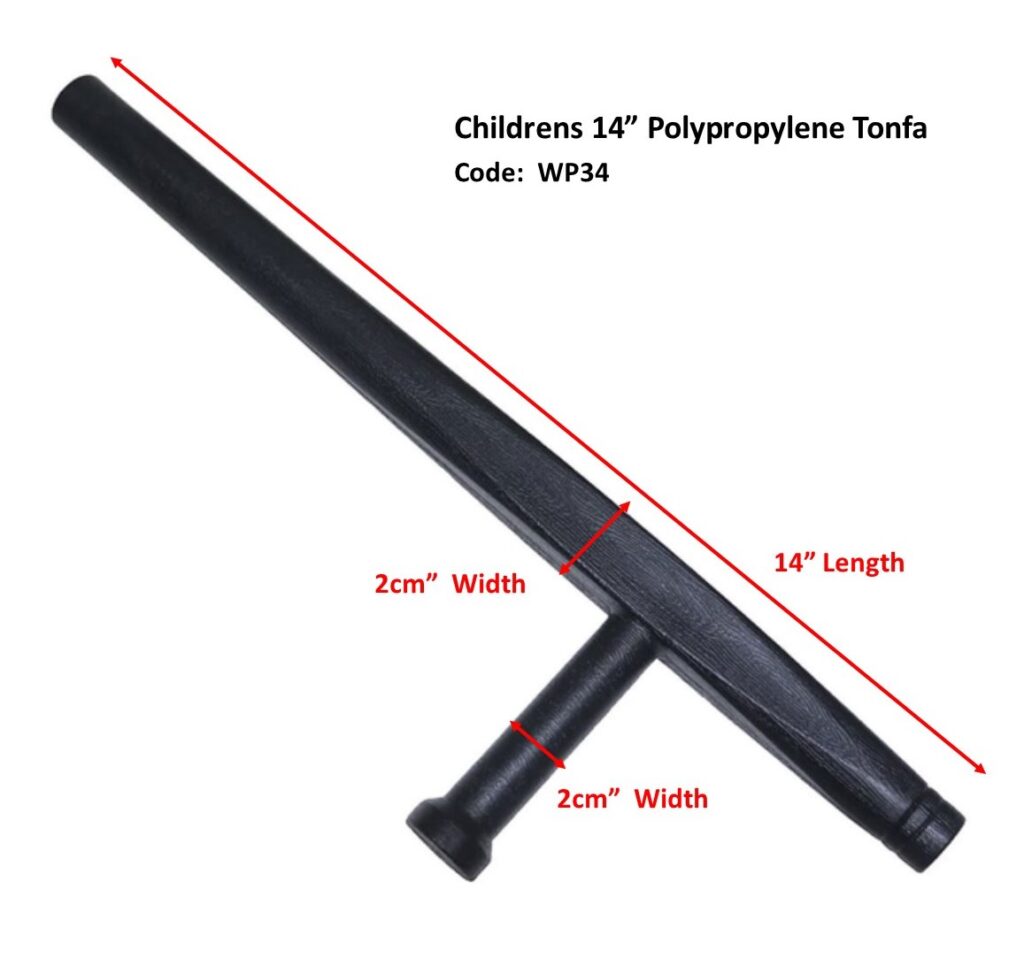 Childrens 14" Black Polypropylene Tonfa Pair - Giri Martial Arts Supplies
