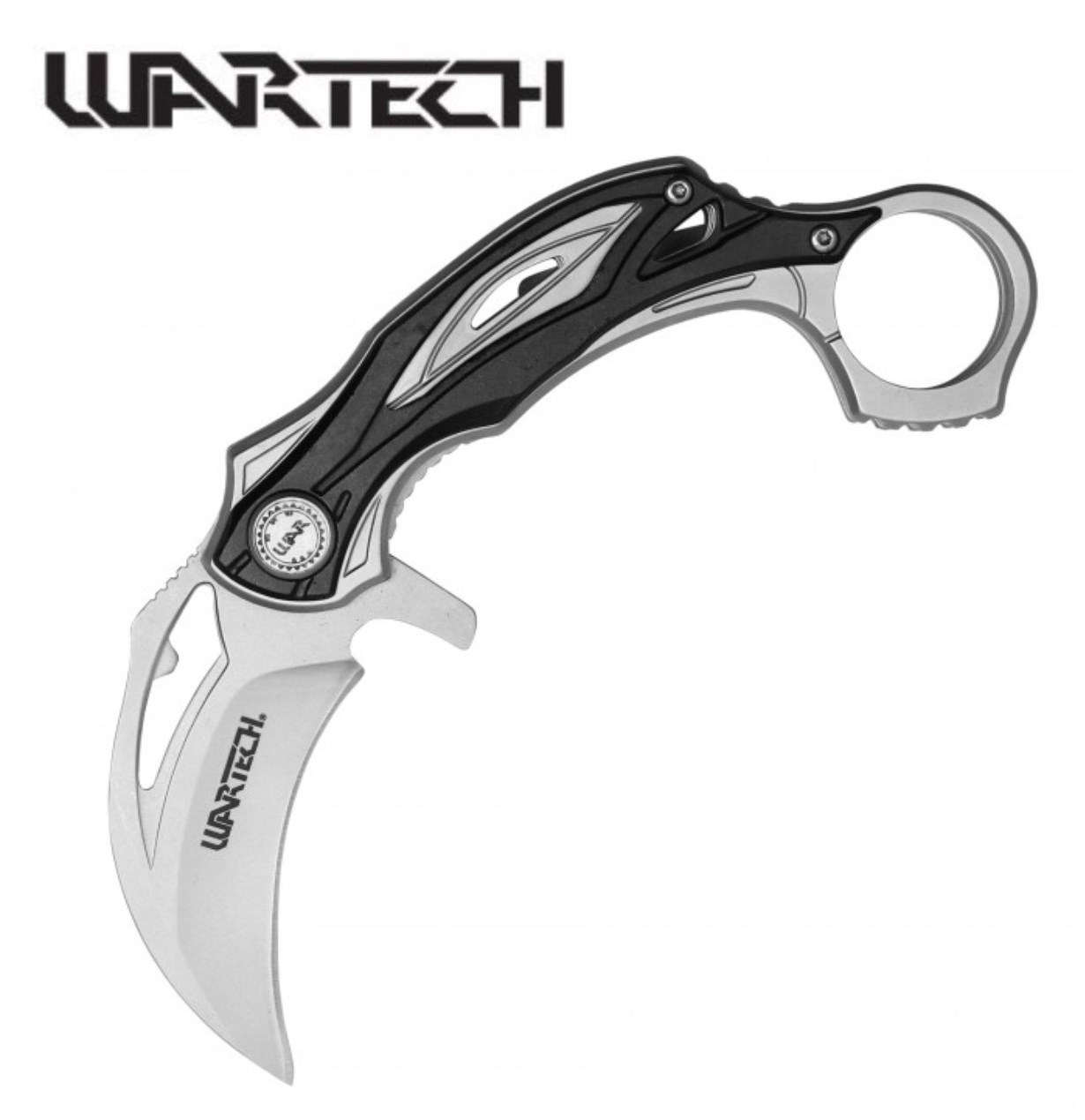 Wartech 6" Hawkbill Black & Silver Folding Karambit Giri Martial Arts